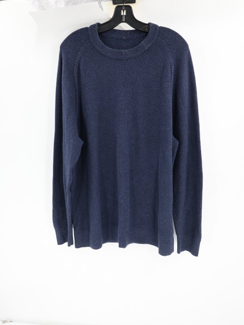 Lululemon Sweater Mens XL Textured Waffle Knit Crew Pullover Long Sleeve Blue